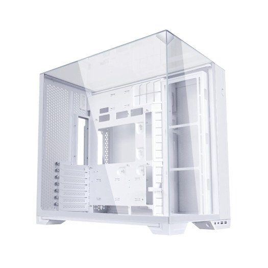 Lian Li O11 Vision Compact Tower Computer Case, Up to 360mm Radiator & 9x 120mm Fan Support, 1x 4mm & 1x 3mm Tempered Glass Panels, Steel & Aluminum Materials, White | O11VPW